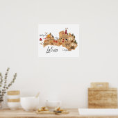 Poster Carte de voyage de Lettonie (Cuisine)