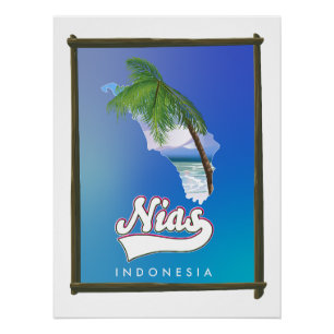 Poster carte de voyage de l'île de Sumba en Indonésie