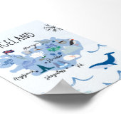 Poster Carte de voyage de l'Islande (Coin)