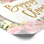 Poster Carte de voyage de réclamation des bagages Rose Fl (Coin)