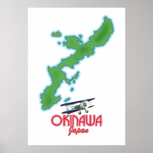 Poster Carte de voyage du Japon d'Okinawa (Devant)