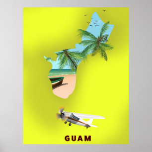 Poster Carte de voyage illustrée de Guam