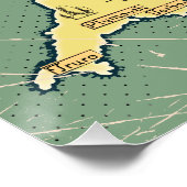 Poster Carte de Voyage illustrée de l'Angleterre (Coin)