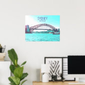 Poster Carte de voyage Sydney Australia Harbour Bridge (Bureau à domicile)