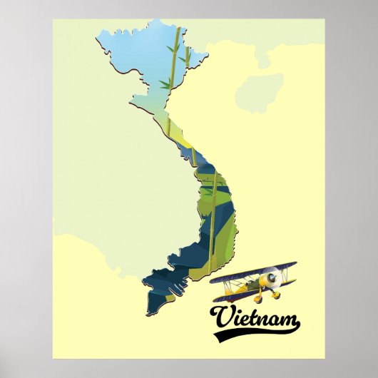 Poster Carte de voyage Vietnam (Devant)