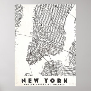 Poster Carte de voyage vintage de la ville de New York