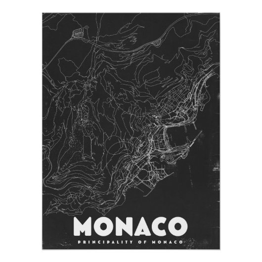 Poster Carte de voyage vintage de Monaco (Devant)