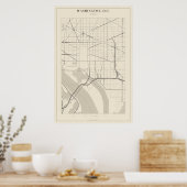 Poster Carte de Washington DC (Cuisine)