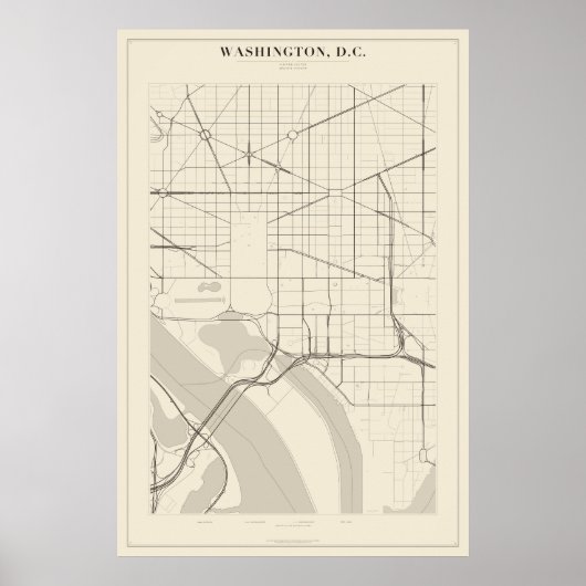 Poster Carte de Washington DC (Devant)