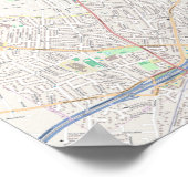 Poster Carte de Washington, DC de 40 pouces avec détail d (Coin)