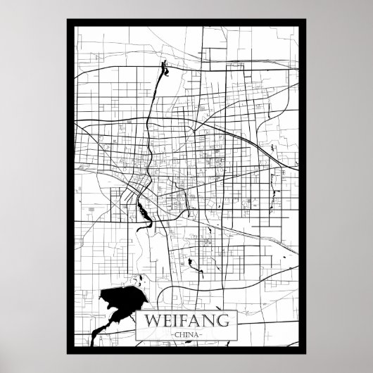 Poster Carte de Weifang Chine (Devant)