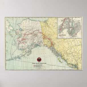 Poster Carte De White Pass & Yukon Route Et Connexions