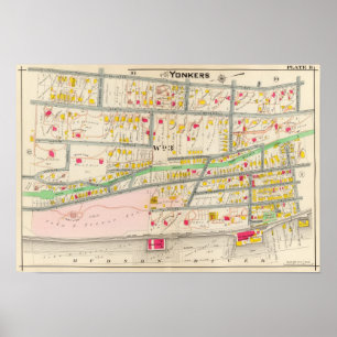 Poster Carte de Yonkers NY