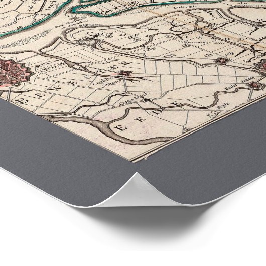 Poster Carte de Zélande, Pays-Bas (1748) (Coin)