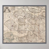 Poster Carte de Zélande, Pays-Bas (1748) (Devant)