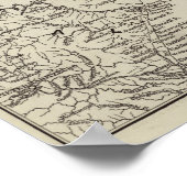 Poster Carte de Zululand avec les frontières adjacentes (Coin)