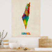 Poster Carte d'eau Israël (Cuisine)