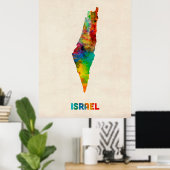 Poster Carte d'eau Israël (Bureau à domicile)