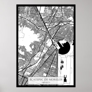 Poster Carte d'Ecatepec de Morelos Mexico