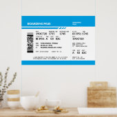 Poster Carte d'embarquement (bleu) (Cuisine)