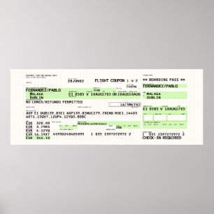 Poster Carte d'embarquement - Rétro