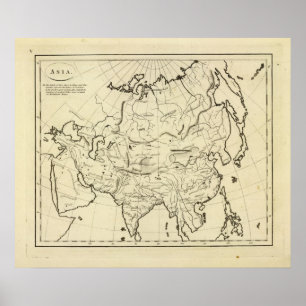 Poster Carte d'ensemble de l'Asie