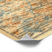 Poster Carte des Adirondacks 1909 du guide de voyage de B (Coin)