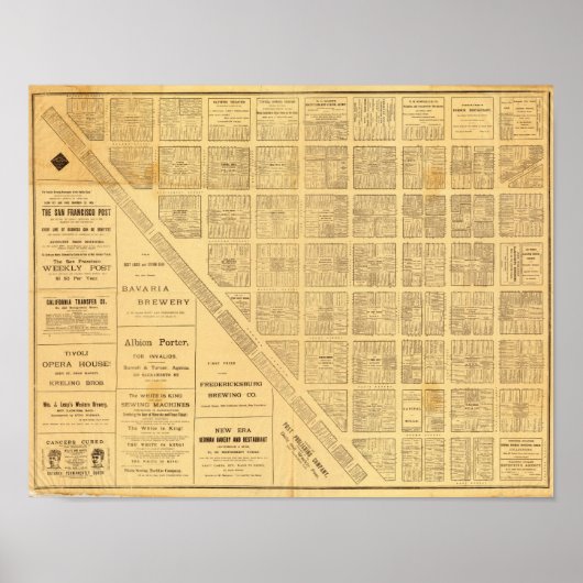 Poster Carte des affaires de San Francisco (Devant)