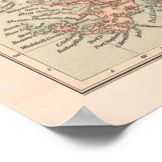 Poster Carte des anciennes colonies britanniques (1919) (Coin)