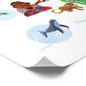 Poster Carte des animaux d'Afrique (Coin)