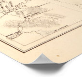 Poster Carte des années 1870 Sources de Snake River Wyomi (Coin)