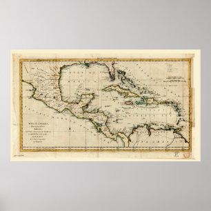 Poster Carte des Antilles (1785)