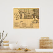 Poster Carte des attaques de Manille Philippines 1762 (Cuisine)