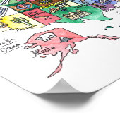 Poster Carte des attractions des États-Unis d'Amérique (Coin)