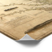 Poster Carte des baies Chesapeake et Delaware (Coin)