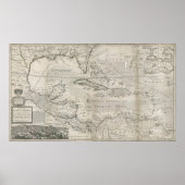 Poster Carte des Caraïbes | 1715 (Devant)