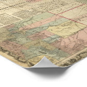 Poster Carte des chemins de fer antiques du Kansas 1867 (Coin)