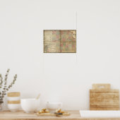 Poster Carte des chemins de fer antiques du Kansas 1867 (Cuisine)