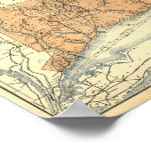 Poster Carte des chemins de fer du Connecticut 1893, Vint (Coin)