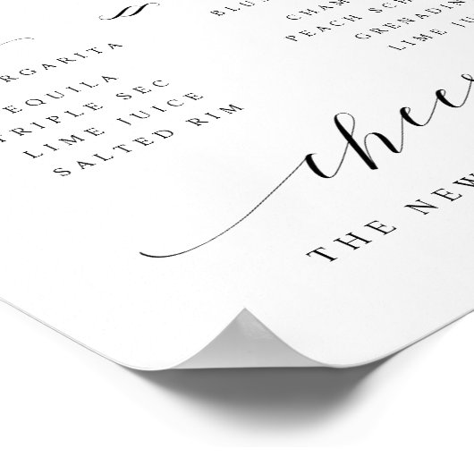 Poster Carte des Cocktails Signature Menu du Bar His & He (Coin)