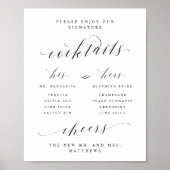 Poster Carte des Cocktails Signature Menu du Bar His & He (Devant)