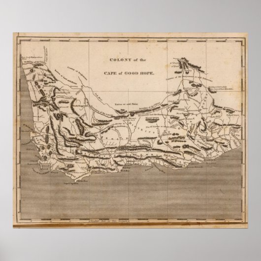 Poster Carte des colonies du Cap par Arrowsmith (Devant)