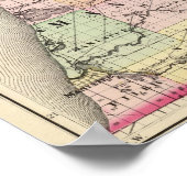 Poster Carte des comtés de Benzie et Manistee, Michigan (Coin)