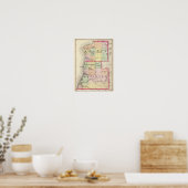 Poster Carte des comtés de Benzie et Manistee, Michigan (Cuisine)