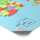 Poster - Carte des comtés en Grande-Bretagne (Coin)