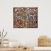 Poster Carte des Constellations Chrétiennes, Ciels du Sud (Cuisine)