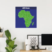 Poster Carte des couleurs de l'Afrique (Bureau à domicile)