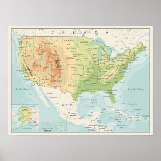 Poster Carte des couleurs du monde (Devant)