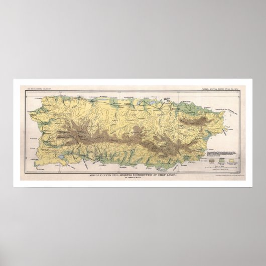 Poster Carte des cultures Porto Rico 1899 (Devant)