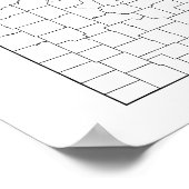 Poster Carte des détails des comtés du Missouri Blank (Coin)